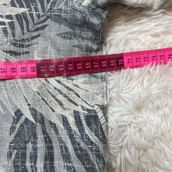 Tasso Elba Silk Linen Shirt Palm Beachy Mens 2XL Tall Blue White Short Sleeve Ha - Picture 4 of 7